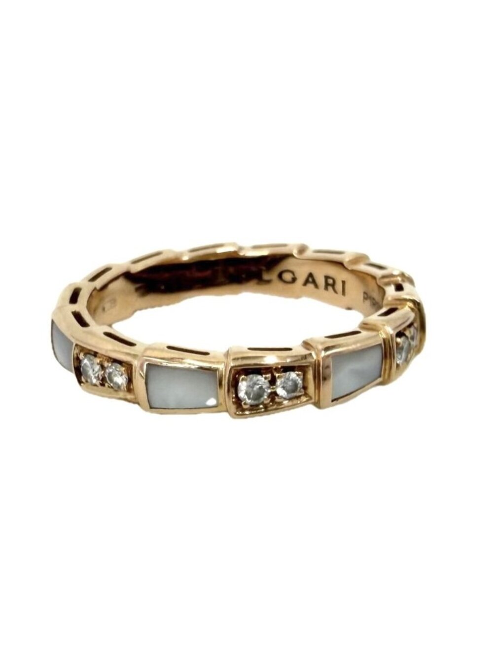 Bvlgari Ring Serpenti Viper PG 18k Pink Gold Shell